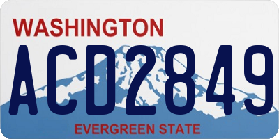 WA license plate ACD2849