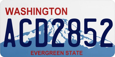 WA license plate ACD2852