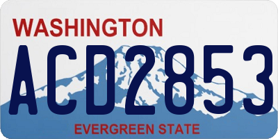 WA license plate ACD2853