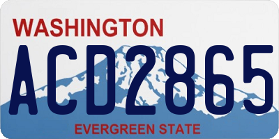 WA license plate ACD2865