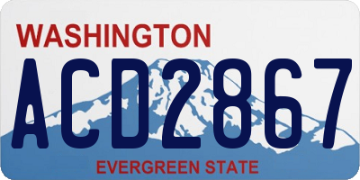 WA license plate ACD2867