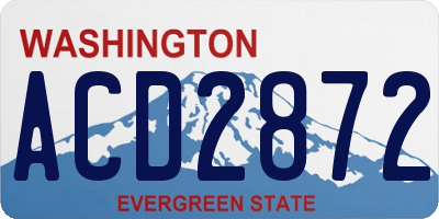 WA license plate ACD2872
