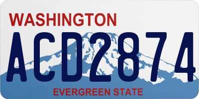 WA license plate ACD2874