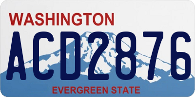 WA license plate ACD2876