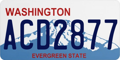 WA license plate ACD2877