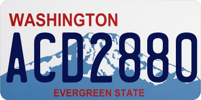 WA license plate ACD2880