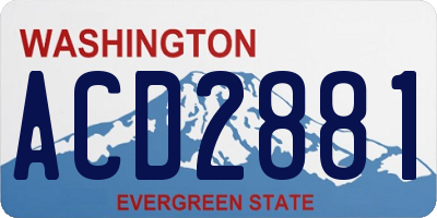 WA license plate ACD2881