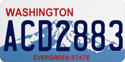 WA license plate ACD2883
