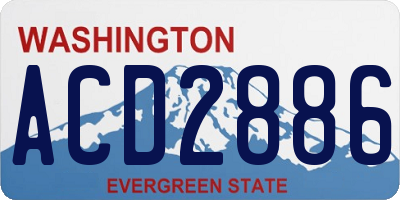 WA license plate ACD2886