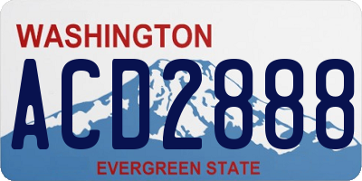 WA license plate ACD2888