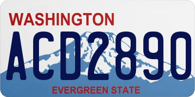 WA license plate ACD2890