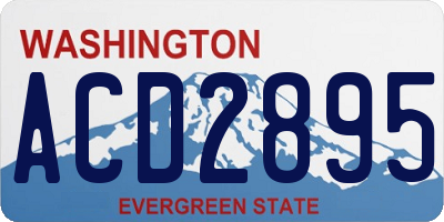 WA license plate ACD2895
