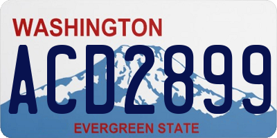 WA license plate ACD2899