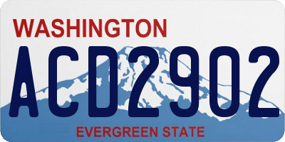 WA license plate ACD2902
