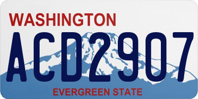 WA license plate ACD2907