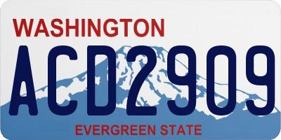 WA license plate ACD2909