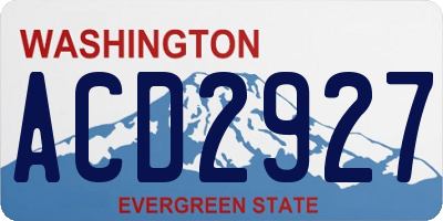 WA license plate ACD2927