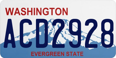 WA license plate ACD2928