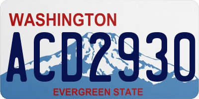 WA license plate ACD2930