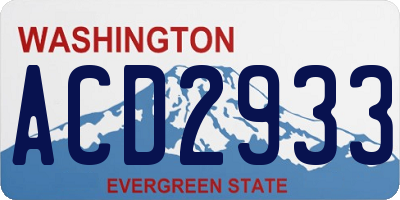 WA license plate ACD2933