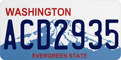 WA license plate ACD2935