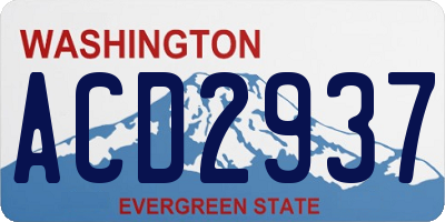 WA license plate ACD2937
