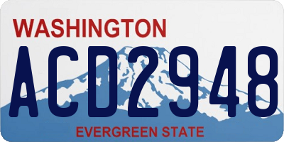 WA license plate ACD2948
