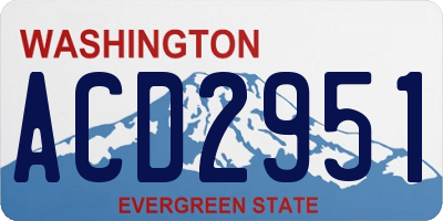 WA license plate ACD2951