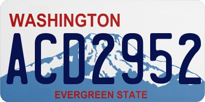 WA license plate ACD2952