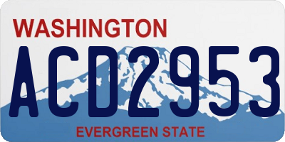 WA license plate ACD2953
