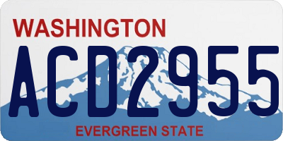 WA license plate ACD2955