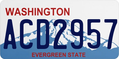 WA license plate ACD2957