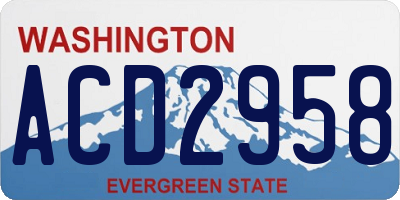 WA license plate ACD2958