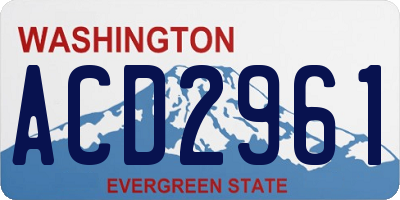 WA license plate ACD2961