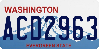 WA license plate ACD2963
