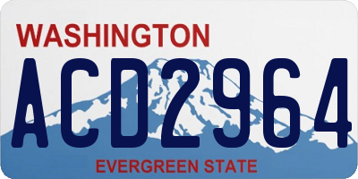 WA license plate ACD2964