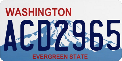 WA license plate ACD2965