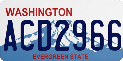 WA license plate ACD2966