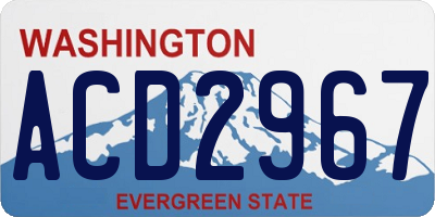WA license plate ACD2967