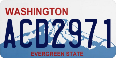 WA license plate ACD2971