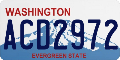 WA license plate ACD2972