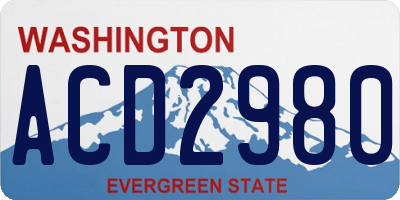 WA license plate ACD2980