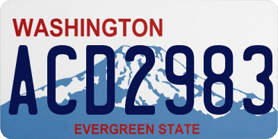 WA license plate ACD2983