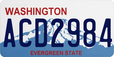 WA license plate ACD2984