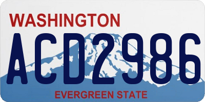 WA license plate ACD2986