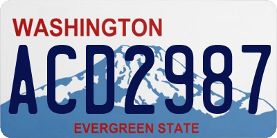 WA license plate ACD2987