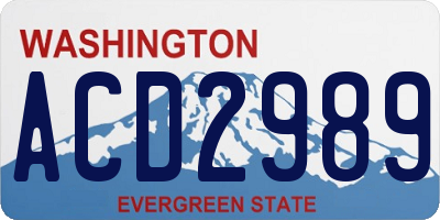 WA license plate ACD2989