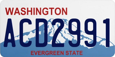 WA license plate ACD2991