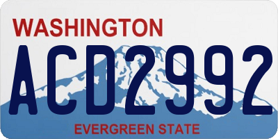 WA license plate ACD2992