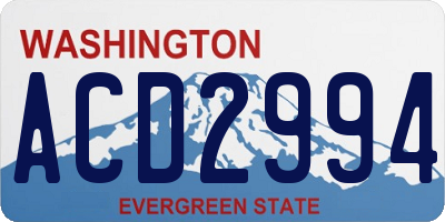 WA license plate ACD2994